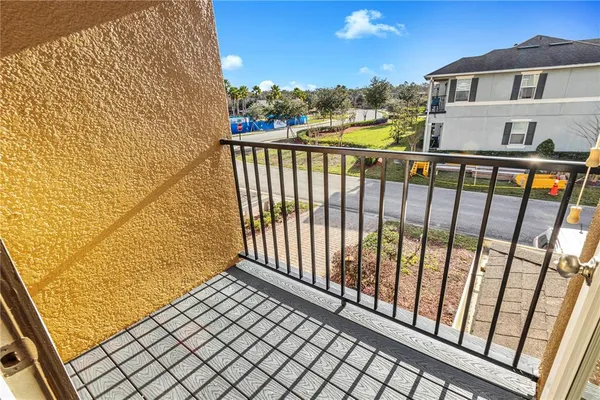 a view of city from a balcony