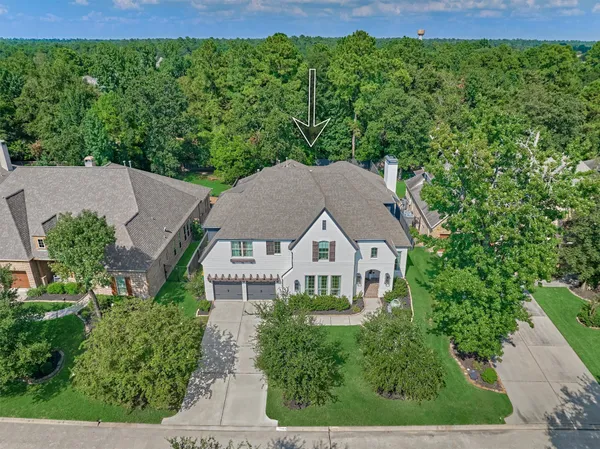 an aerial view of a house