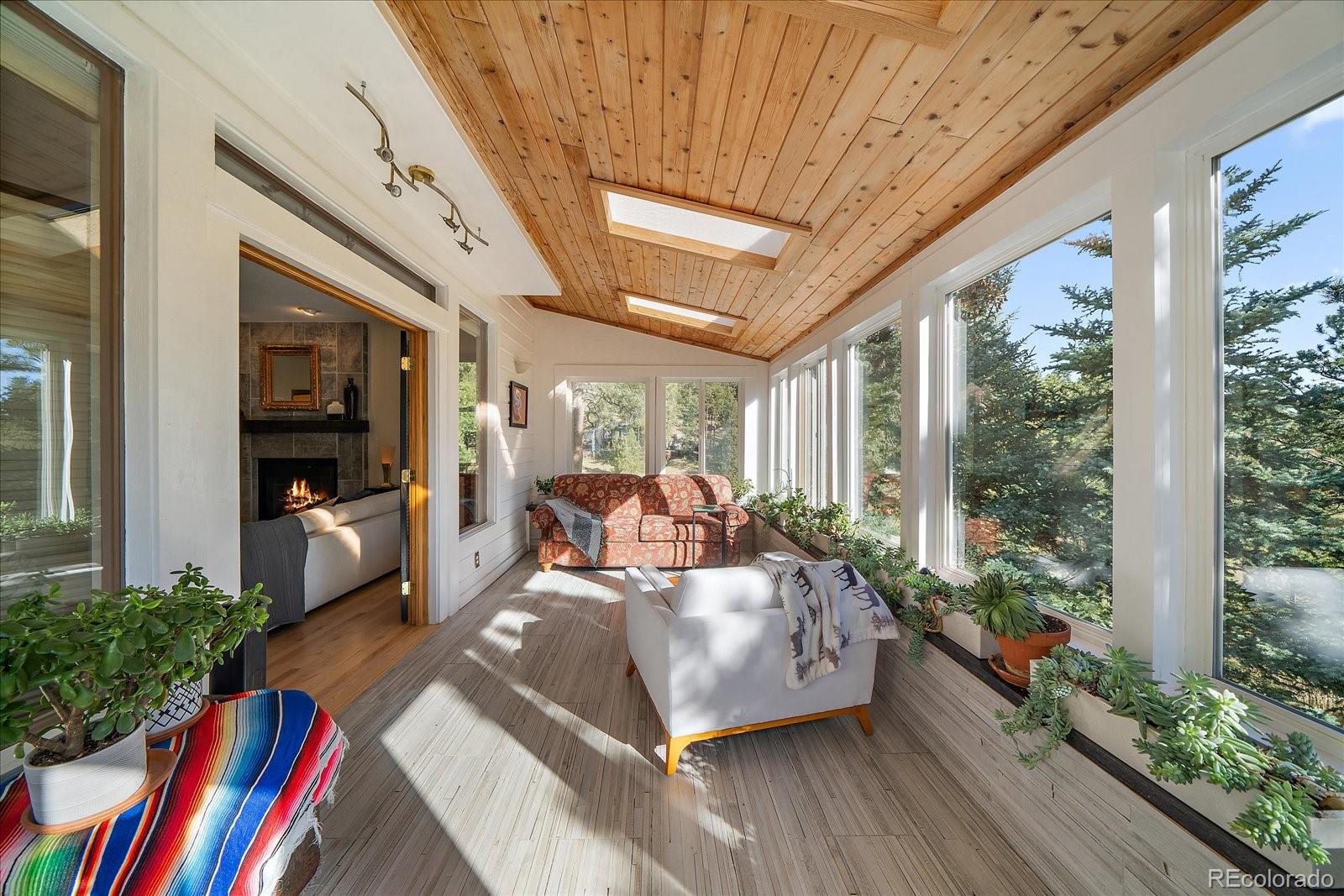31518 Niakwa Road Evergreen, CO 80439 - Photo 12 of 48 a living room with furniture and a potted plant