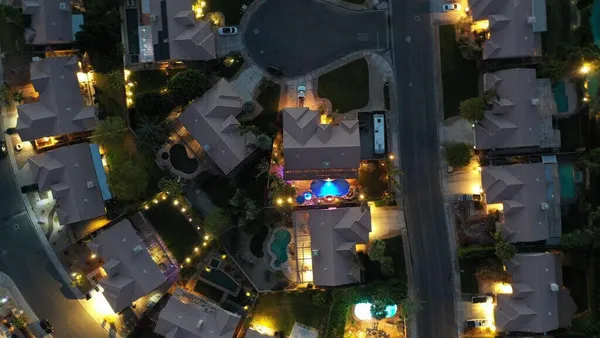 an aerial view of a house