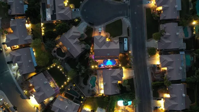 an aerial view of a house