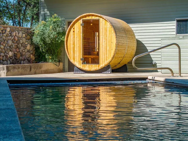 a view of swimming pool with an outdoor space
