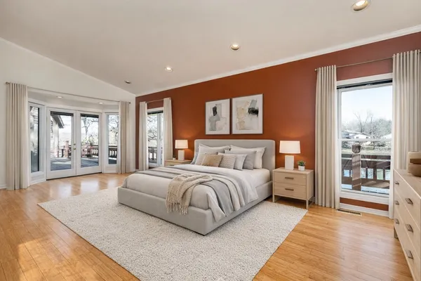 a bathroom with a sink double vanity and a mirror