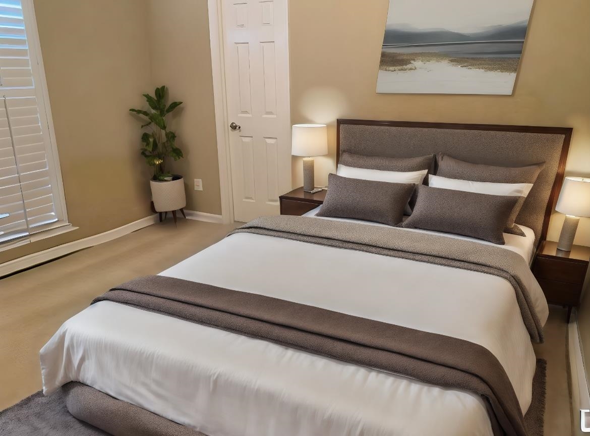 3844 Paddington Place St. Augustine, FL 32092 - Photo 13 of 40 a bedroom with a bed and a potted plant