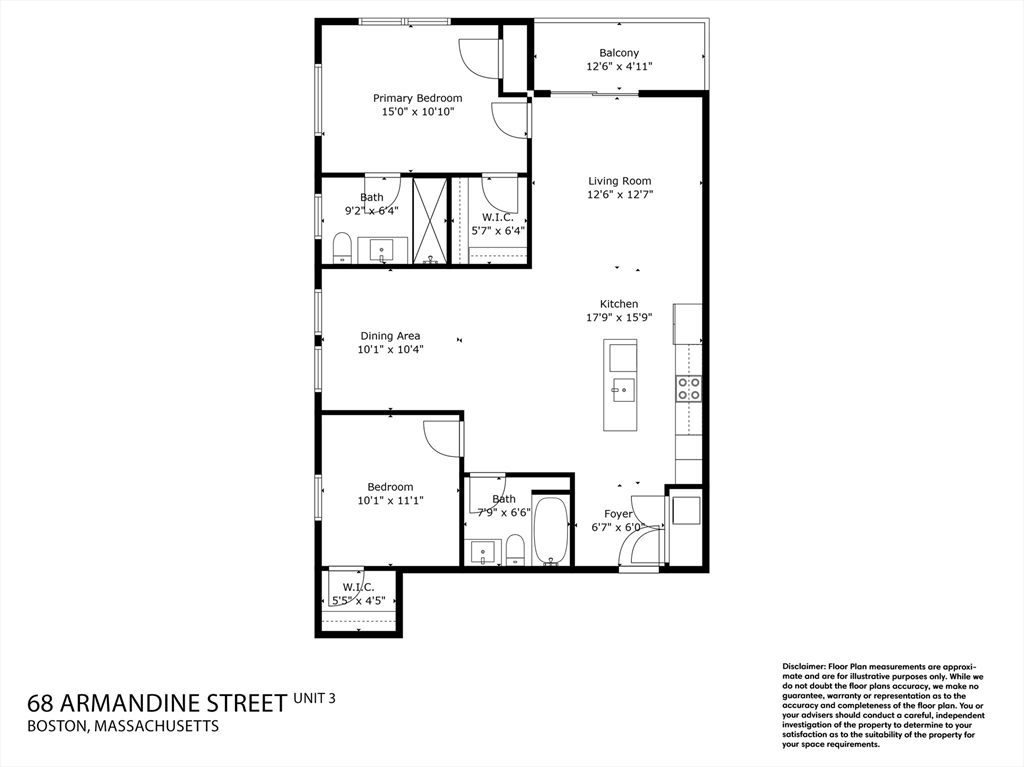 68 Armandine Street, Unit 3 Boston, MA 02124 - Photo 23 of 23 a picture of a floor plan