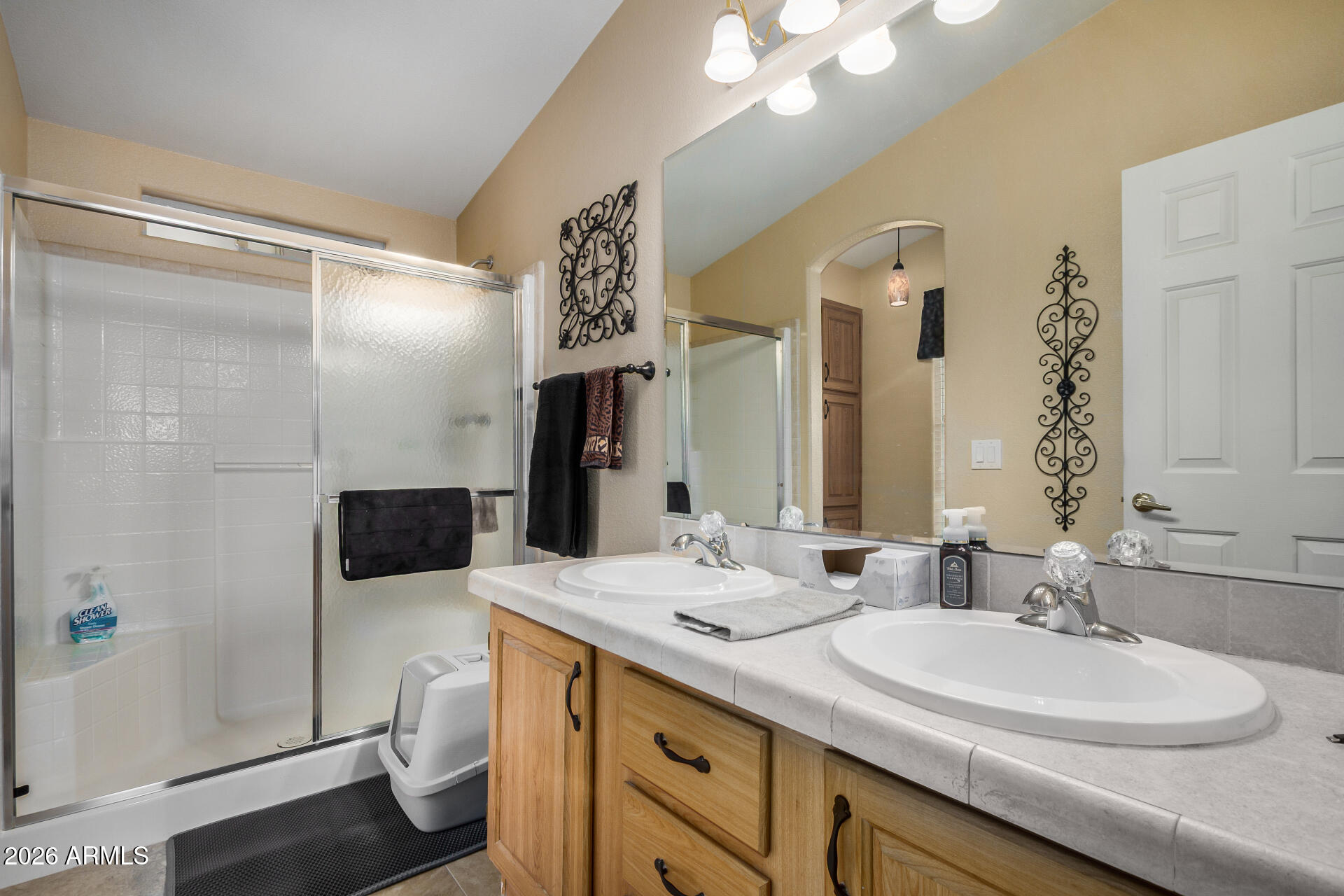 3301 South Goldfield Road, Unit 1006 Apache Junction, AZ 85119 - Photo 17 of 30 a bathroom with a double vanity sink mirror and toilet