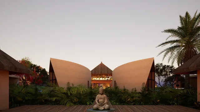 a sign board with a yard and plants