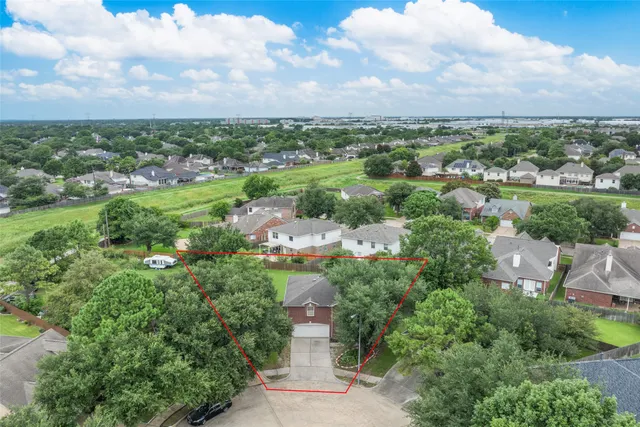 an aerial view of multiple house