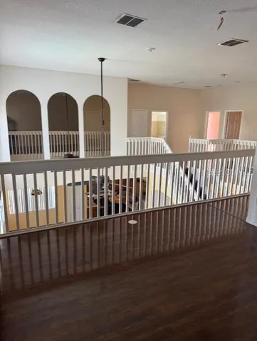 a view of wooden staircase