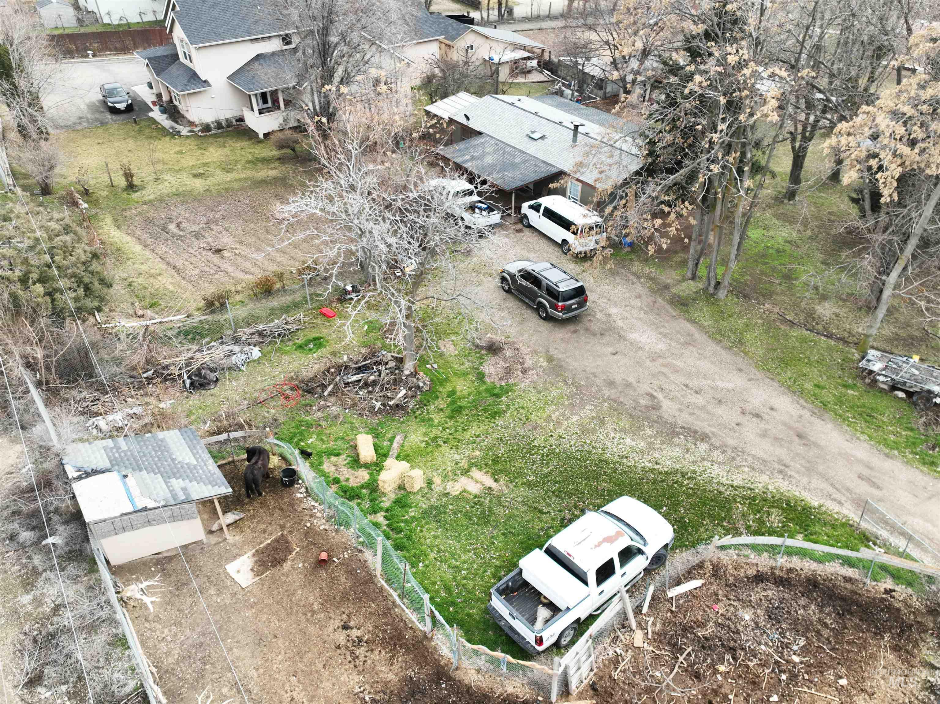 Aerial perspective of suburban area