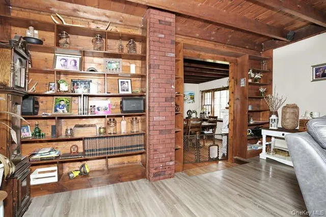 a view of a chairs and table in a room