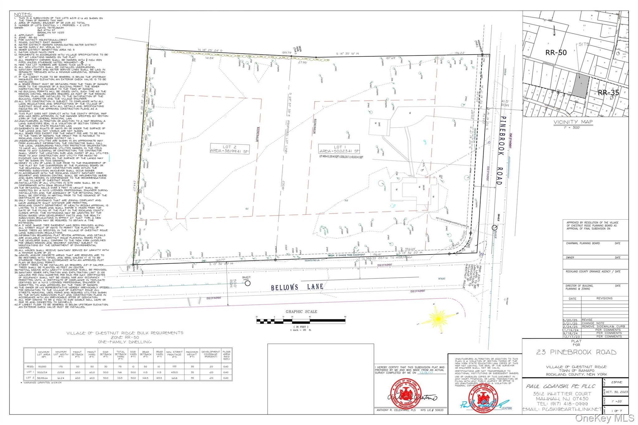 Map showing property parcels