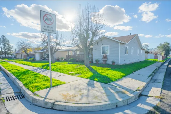 a view of a backyard with a garden