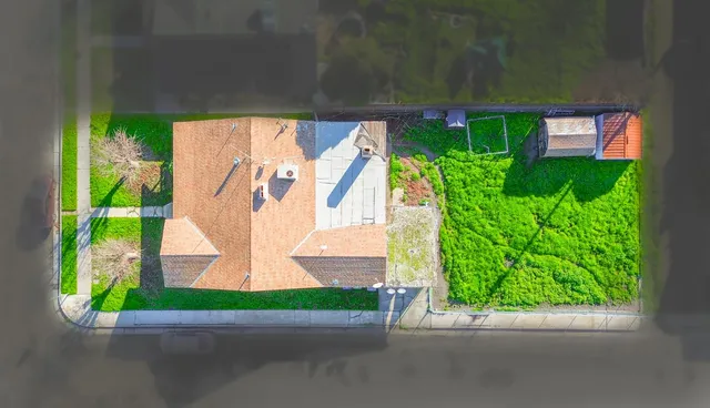 a bird view of a garden