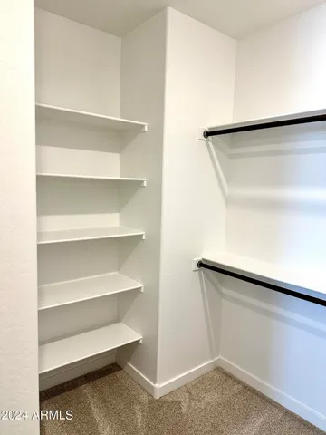 a view of an empty walk in closet