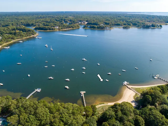 a view of a lake with a mountain in the background
