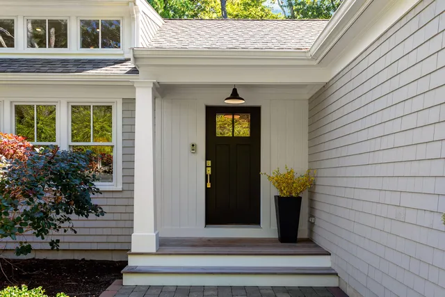 a view of a entryway door front of house