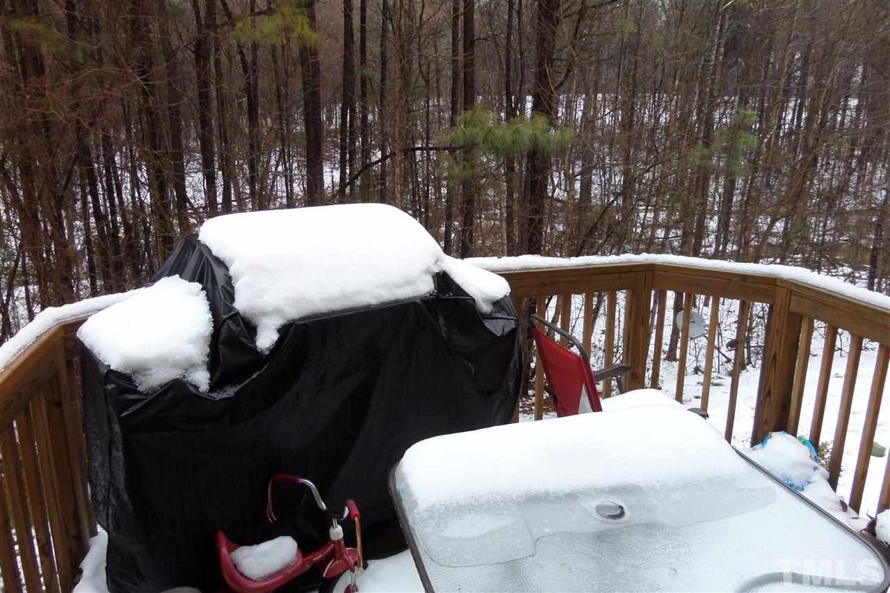 7872 Spungold Street Raleigh, NC 27617 - Photo 7 of 16 Your snow-capped deck, a rarity in Raleigh in the month of March.