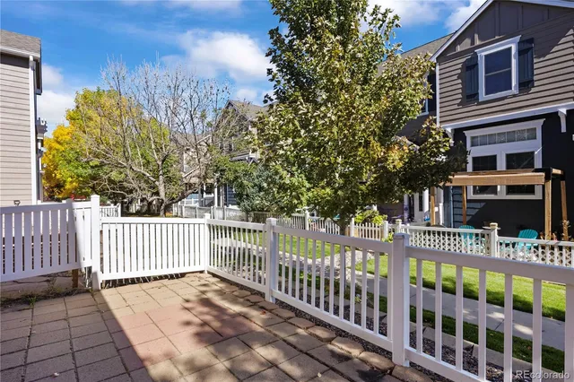 a view of a brick building from a balcony