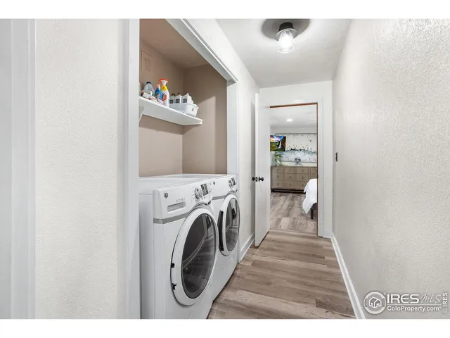 a view of washer and dryer in a utility room