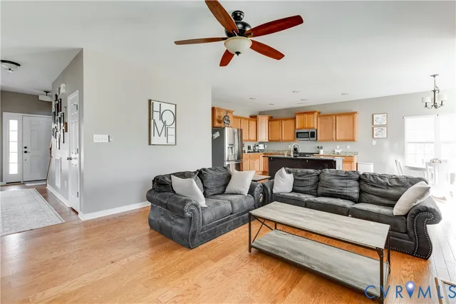 a living room with furniture