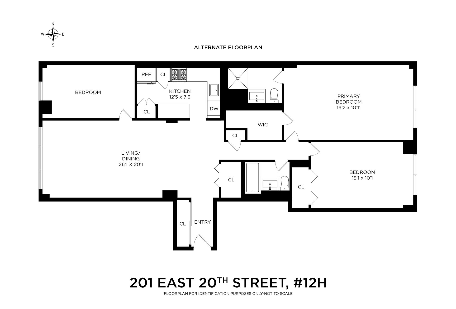 201 East 25th Street, Unit 12H Manhattan, NY 10010 - Photo 8 of 8 a picture of a floor plan