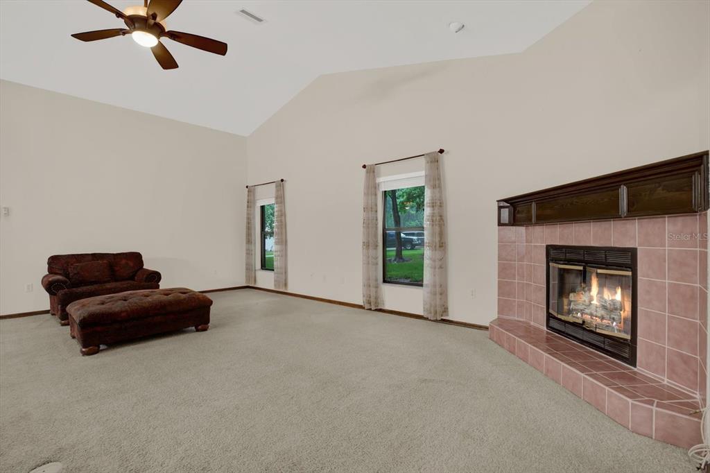 642 Erin Way Brooksville, FL 34601 - Photo 22 of 45 a living room with furniture and a fireplace