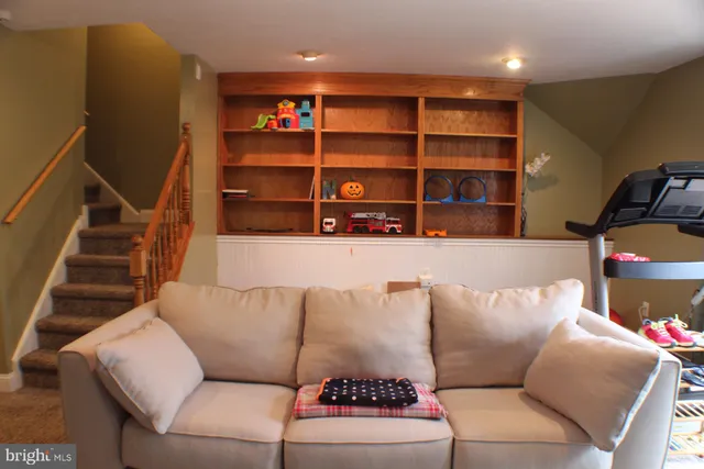 a living room with furniture