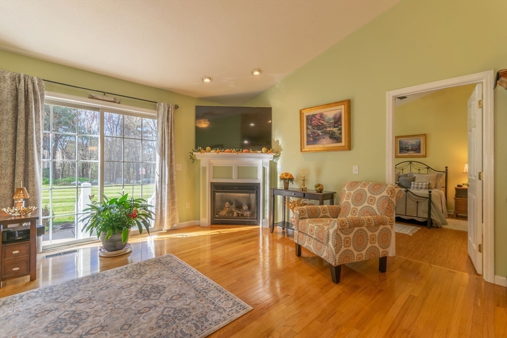 15 Michael Drive, Unit 15 Thorndike, MA 01079 - Photo 8 of 27 a living room with furniture and a fireplace