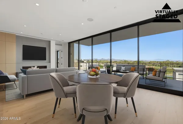 a view of kitchen and living room