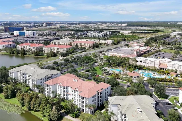 a view of a city with lake
