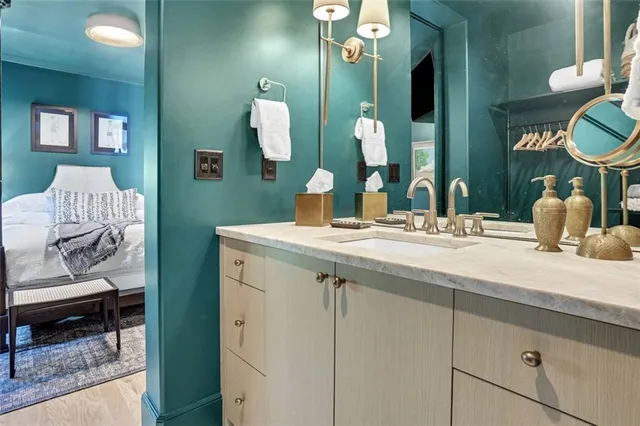 a bathroom with a shower