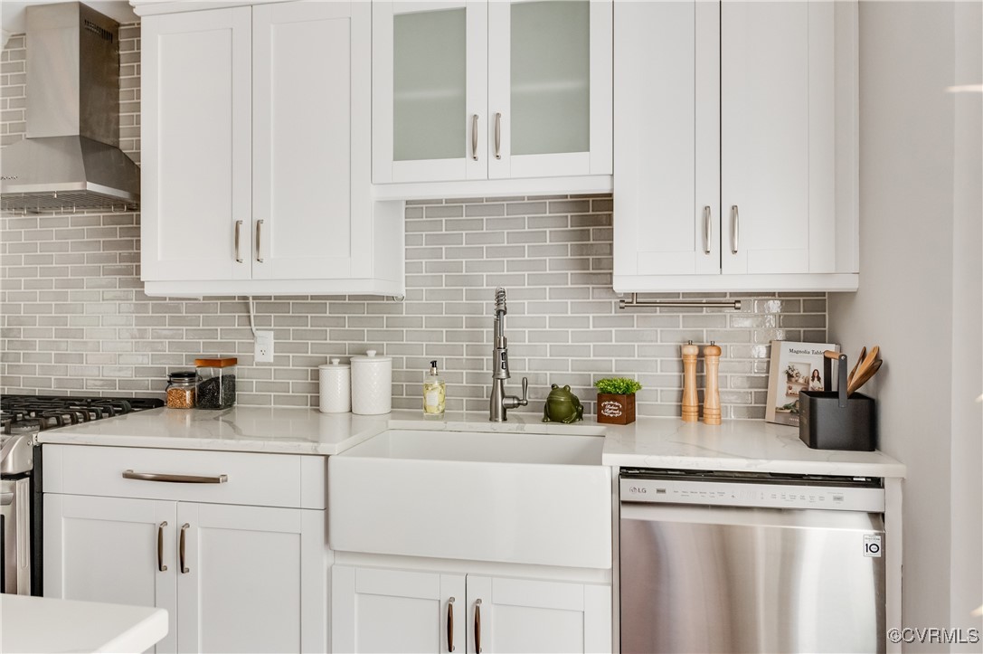 12007 Taplow Road Midlothian, VA 23112 - Photo 19 of 49 a kitchen with white cabinets and white appliances