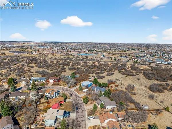 an aerial view of a city