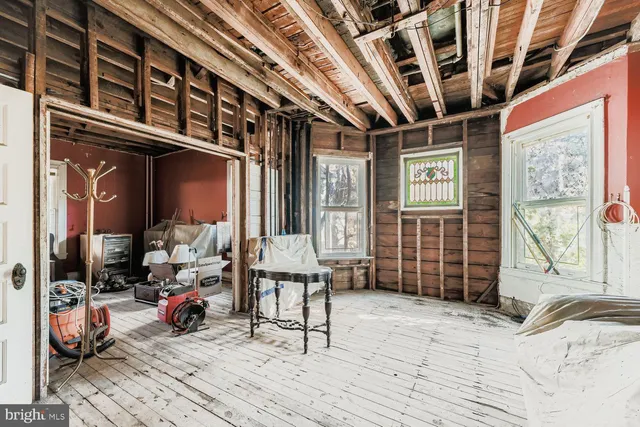 a view of a porch with seating space