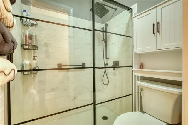 a bathroom with a shower