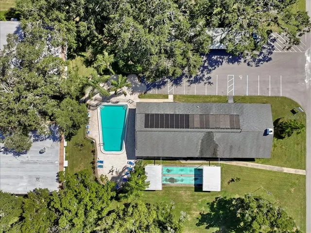 an aerial view of residential building and city view