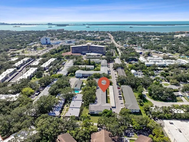 an aerial view of a house