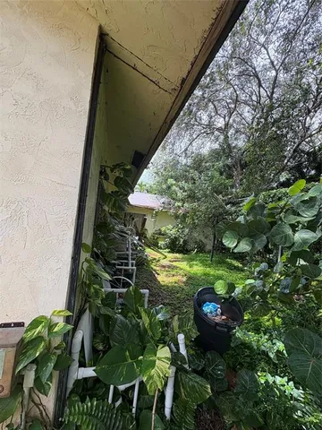 a backyard of a house with lots of green space