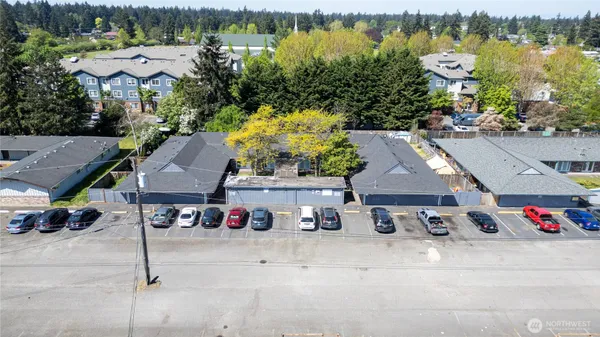 an aerial view of multiple house