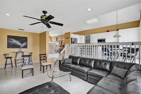 a living room with furniture