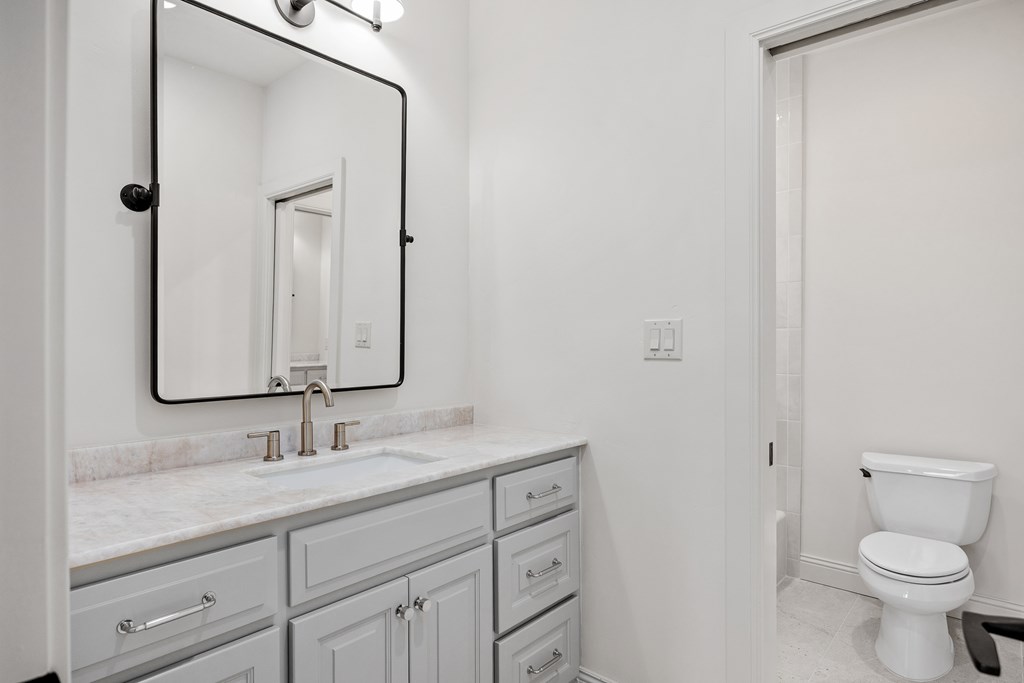 3613 Ranch View Court Kerrville, TX 78028 - Photo 30 of 41 a bathroom with a toilet sink and mirror
