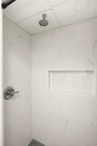 a close up of a shower