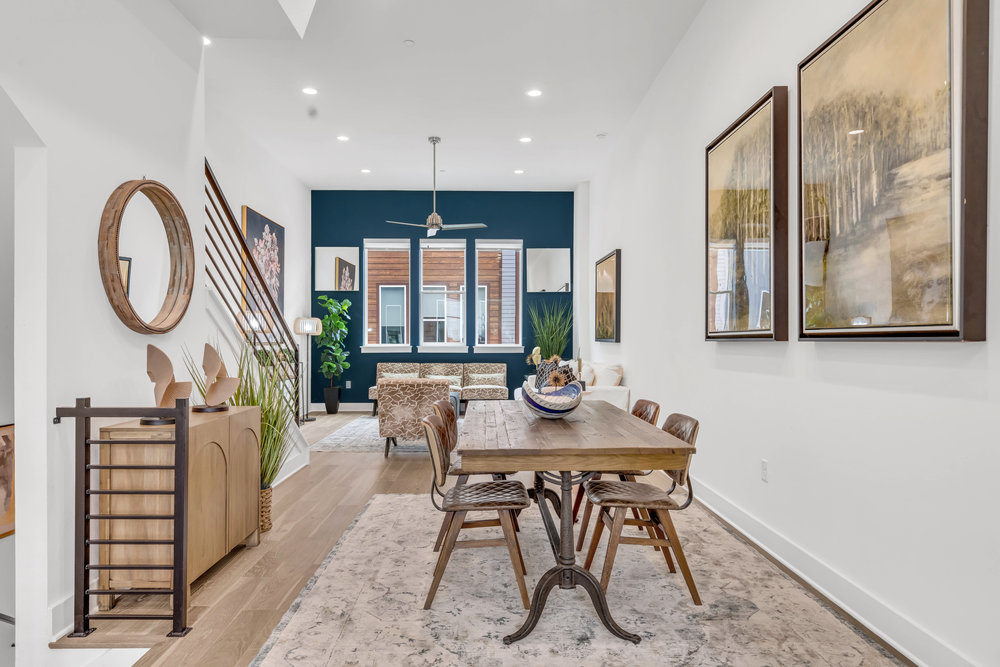 2505 Bluebonnet Lane, Unit 5 Austin, TX 78704 - Photo 15 of 35 a view of a dining room with furniture window and wooden floor