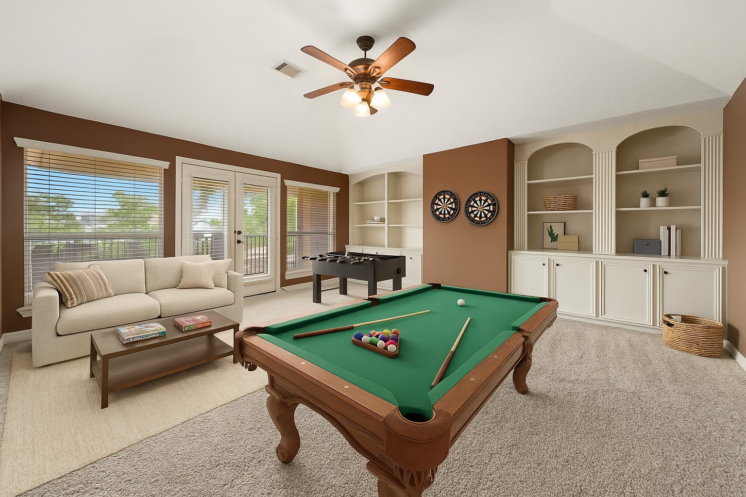 18921 Mountain Spring Drive Spring, TX 77379 - Photo 31 of 40 a living room with furniture pool table and a large window