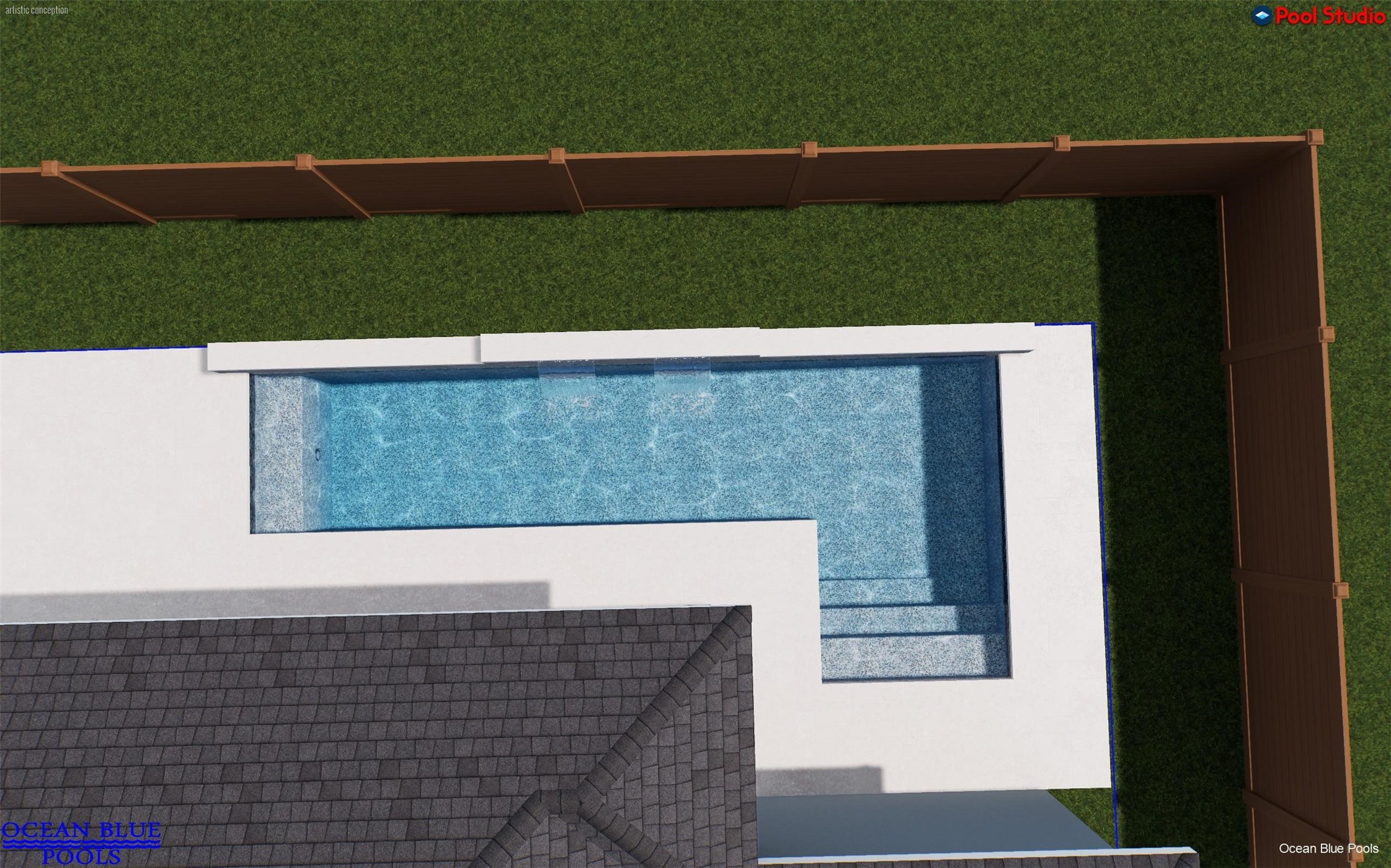 511 Graceland Street Houston, TX 77009 - Photo 42 of 45 Overhead angle of pool rendering