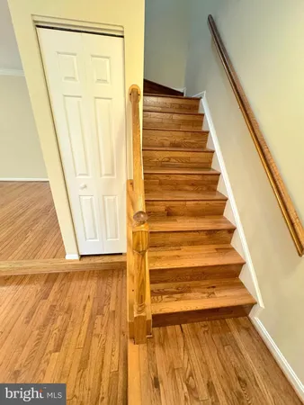a view of entryway with wooden floor