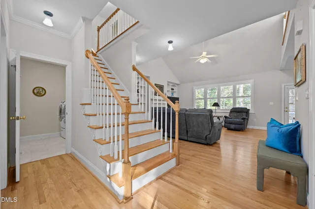 a view of entryway with wooden floor
