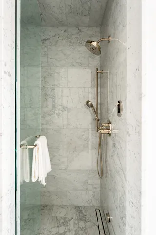 a bathroom with a shower