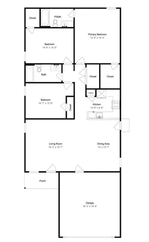 a view of empty room with window and wooden floor